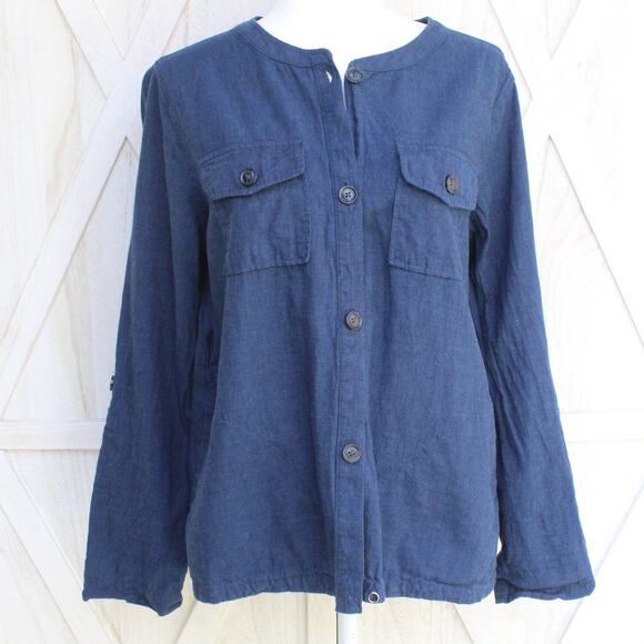 Liz Claiborne Blue Button Up Shirt M - Picture 1 of 9